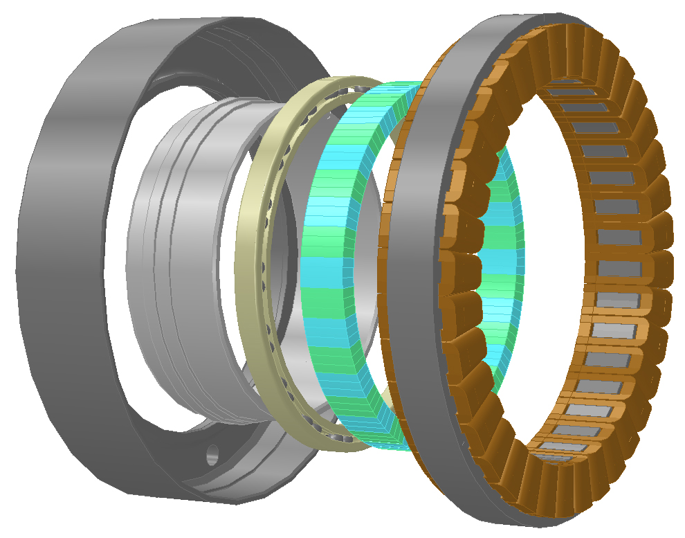 In-wheel motor exploded view image